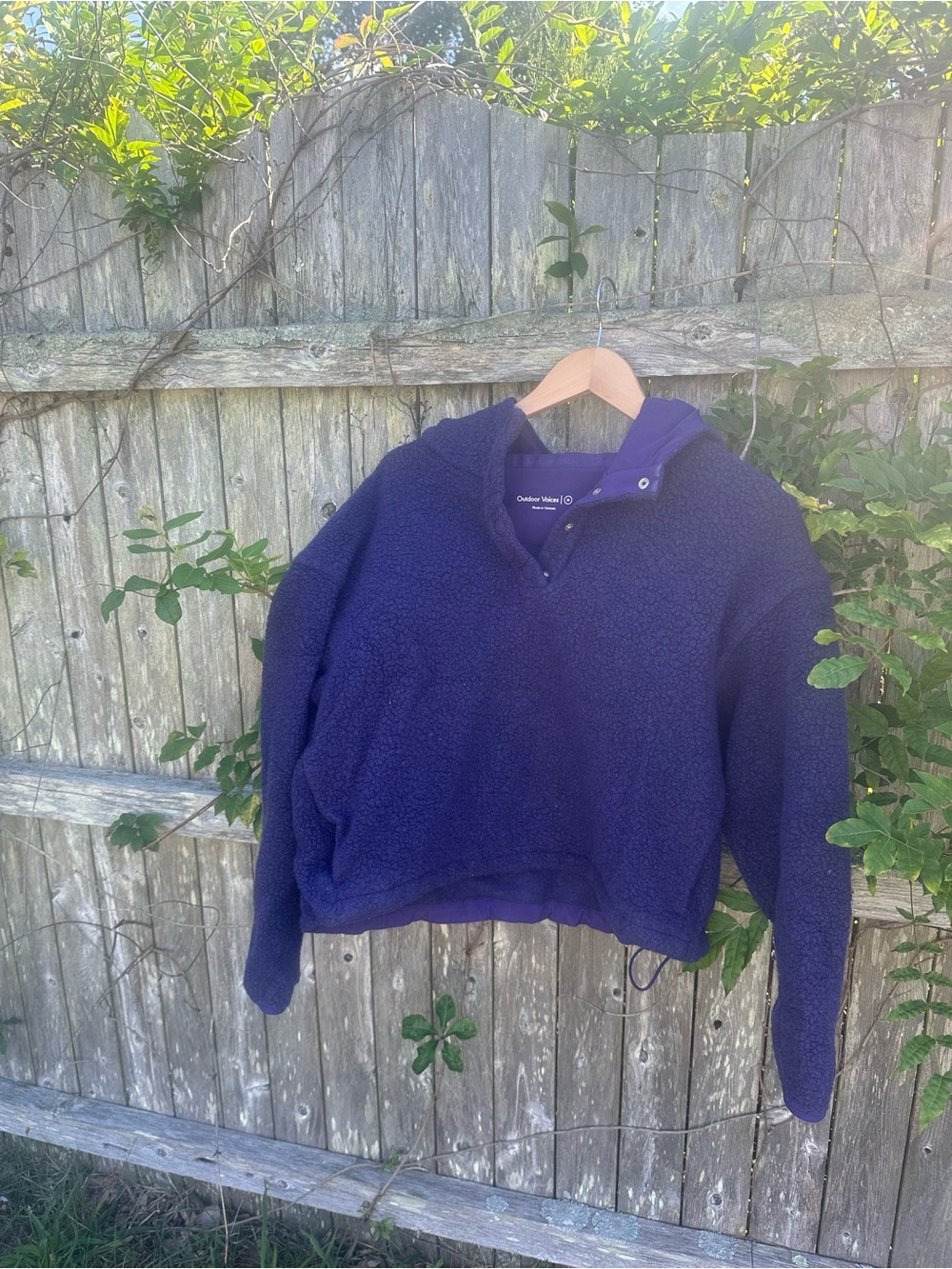 Outdoor Voices Women's Purple Wool Pullover Hoodie